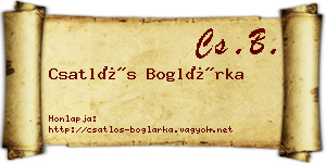 Csatlós Boglárka névjegykártya